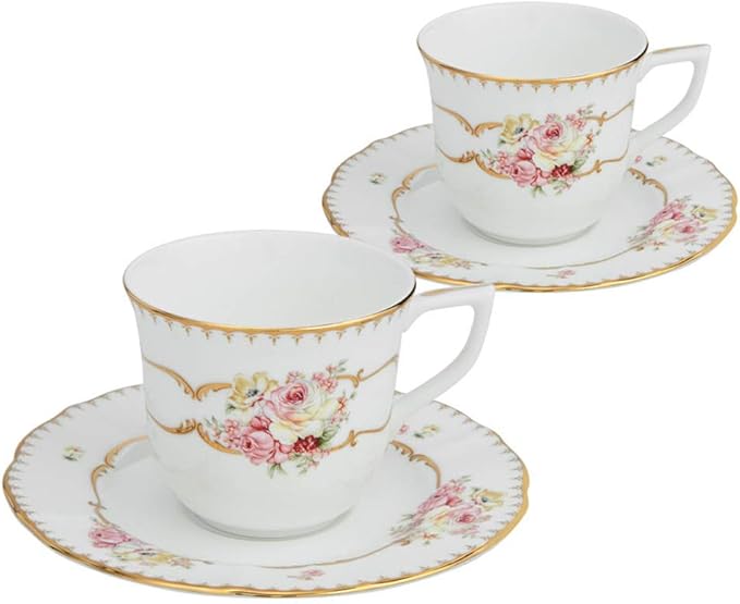 Hankook Chinaware 한국도자기 Flamor Rose Clara Coffee Set Dinnerware Korean Fine Bone-China Dojagi. Ceramic