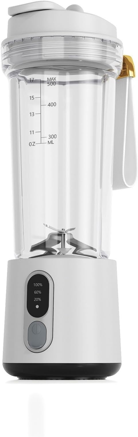 Fit for Portable Multifunctional Power Juicer with Strong Motor &amp 4000mAh - Ideal for Indoor &amp Outdoor Use(White 4000mAh)