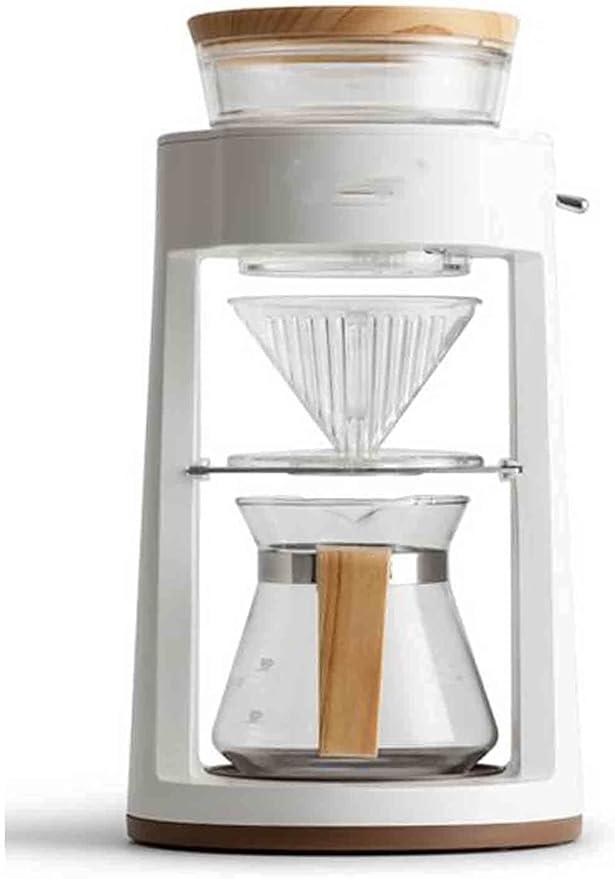 Coffee Machine Drip Coffee Machine Espresso Machine Rotary Automatic Hand Coffee Machine Suitable for Home Brewing Coffee (Color : White)