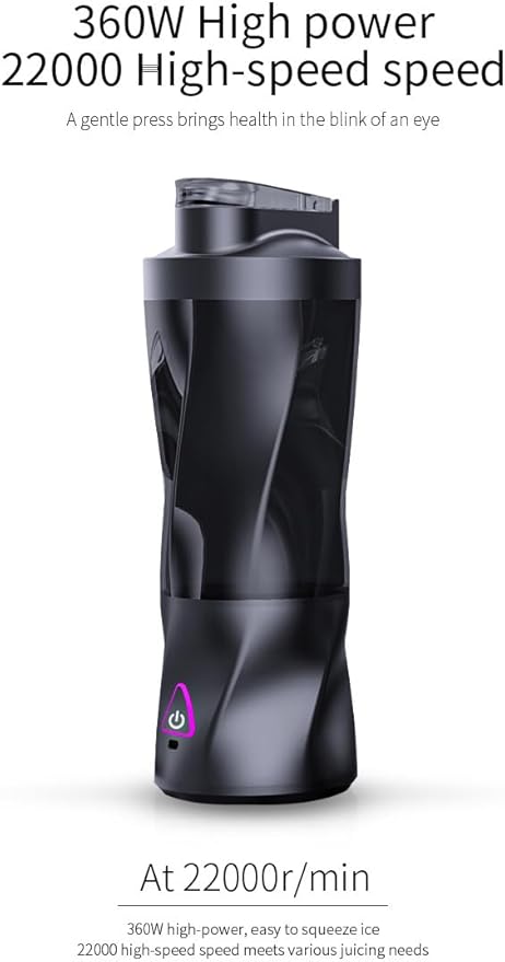 Portable Blender with 700ml Capacity Rechargeable Personal Juicer Cup with Type-C Charging LED Indicator Mini Enjoy Cup Gray (black)