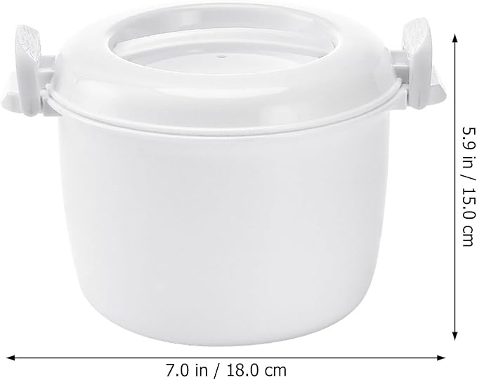 Hemoton Microwave Rice Cooker Rice :2pcs Round Microwave Food Container Microwaveable Rice Pasta Cooker Microwave Rice for Rice Chicken Pasta