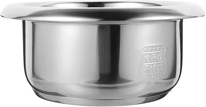 1 Pieces Cooker Inner Pot Large Capacity Rice Cooker Pot Stainless Steel Round Cake Baking Pot Rice Cooking Pot 3L