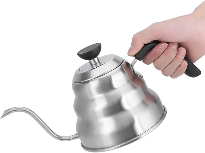 Stainless Steel Coffee Kettle Gooseneck Pot Pour Over Coffee Maker Precise Water Control Durable Scratch For Home Bar Shop 304 Stainless Steel 1200ml 1000ml (1200ml)