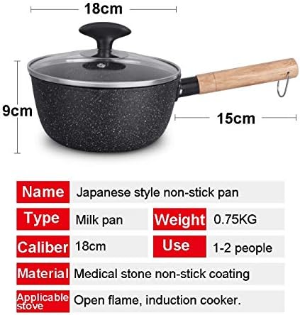 Cooking Pots and Pans Set Porridge Soup Ramen Milk Pot Non Stick Pot Korean Breakfast Cookware Set Japanese Kitchen Utensils(20cm)