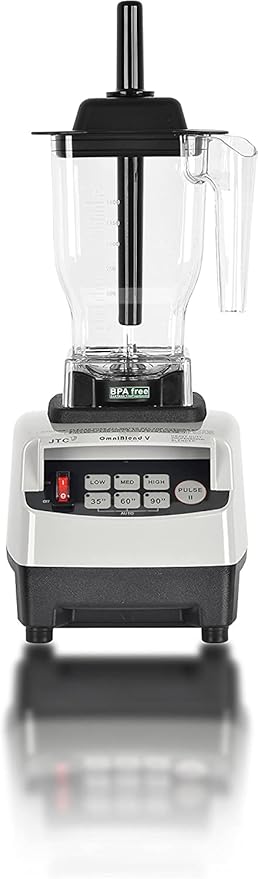 OmniBlend Omni-Q TM-800BQ Commercial Quiet Smoothie Blender Full Sound Enclosure 1.5 Liter BPA-Free Container Self Cleaning Heavy Duty 3 Speed (White)