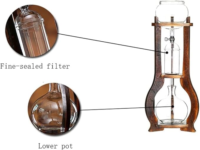 Habiba Iced Drip Coffee Maker Unique Coffee Maker Cold Brew Dripper Coffee Maker with Fine-Sealed Stainless Steel Filter Multifunctional Siphon Coffee Maker Reusable