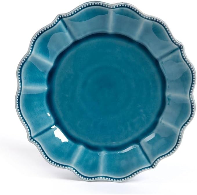 12-Piece Dinnerware Set Denim Household Plate Bowl Embossed Tableware Combination(E)
