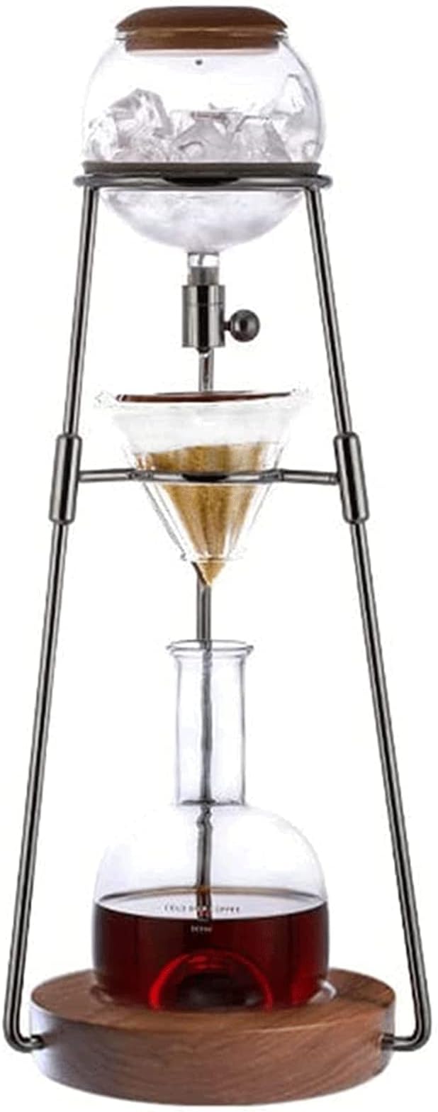 Habiba Iced Drip Coffee Maker Durable Cold Brew Coffee Maker 500ML/16.9oz 4-6 Cups Iced Drip Coffee Maker Coffee Maker with Adjustable Dripper ＆ Filter Reusable