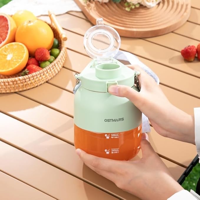 OSTMARS Portable Juicer Blender Small Fruit Juice Cup Household Automatic Juicer with Measurement Markings