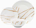 Godinger Dinnerware Set Dinner Plates Salads &amp Apeptizer Plates Soup Bowls Porcelain Dinnerware Set Boulon Gold Set of 4