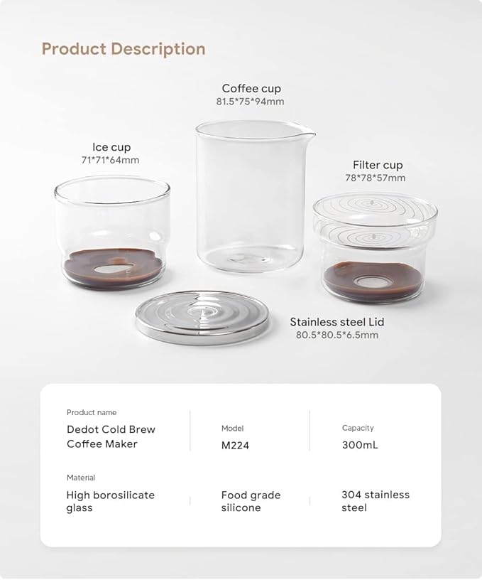 2-in-1 Cold Brew Dripper Cold Brew Coffee MakerIce Drip Coffee Maker 300ml - Coffee maker for cold brewed coffee and tea coffee machine for cold extraction