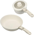 Topyond 5Pcs Pots and Pans Set Non Stick Cookware Sets Nonstick with Detachable HandleStone Ceramic Stackable Induction Cookware RV Kitchen Cooking Tools Removable Handle for Gas Stoves