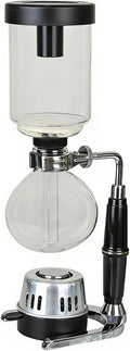 Borosilicate Glass Siphon Coffee Maker - Japanese Style Vacuum Syphon Brewer with Alcohol Burner &amp Adjustable Buffer Clamp High-Temp Resilient Tabletop Coffee Pot for Aficionados 5-Cup (600ml)