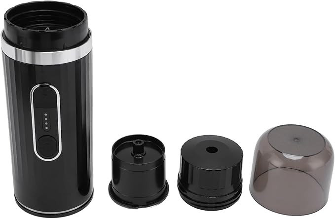 Fabater Portable Coffee Machine 20 Bar Pressure 80ml Water Tank Rechargeable Electric Coffee Maker Travel Maker with Capsule and Ground Compatibility for Camping Hiking