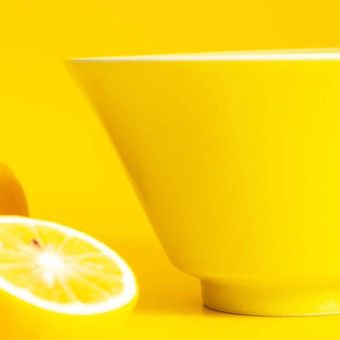 Aito Seisakusho 567-511 Ceramic Mino Ware Ciel Bowl &amp Spoon Pair Living Alone Set of 2 Yellow Dishwasher Microwave Safe Made in Japan