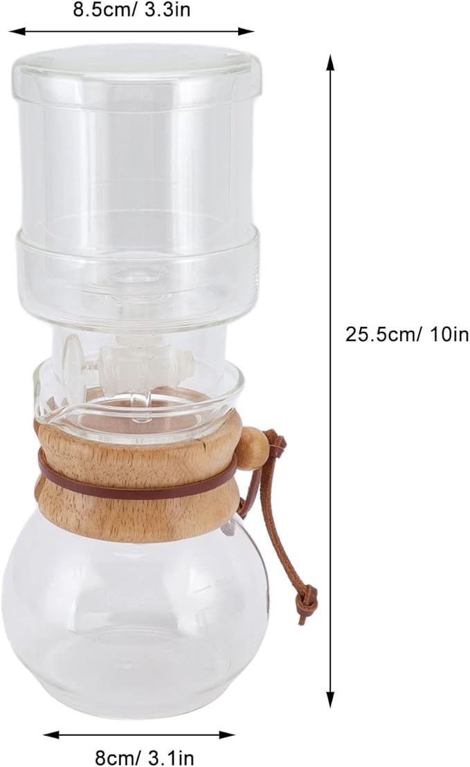 Alvinlite Coffee Drip Pot Glass Pour Over Adjustable Coffee Maker for Iced Beer Drink Milk 400ml for Homemade Office Bar