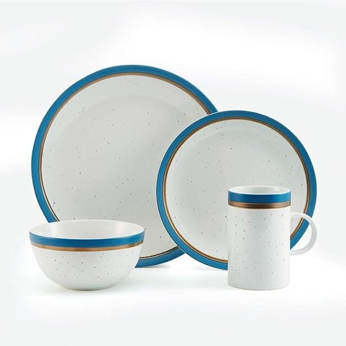 16-Piece Dinnerware Set Round Tableware Set pf Plates Dinner Sets Dish Plate Ceramic Dishes to Eat Food