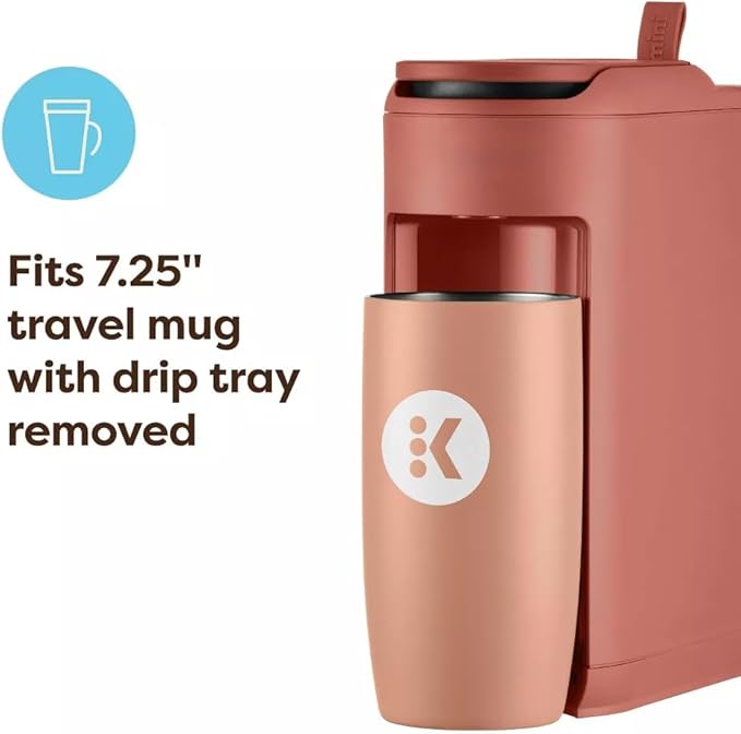 KeurigK K-Mini Mate Single-Serve KCup Pod Coffee Maker – Compact 4 Wide Brewer – 12oz Reservoir – Travel Mug Compatible – Modern Design – Electric – Ideal for Small Spaces (Red Rocks)