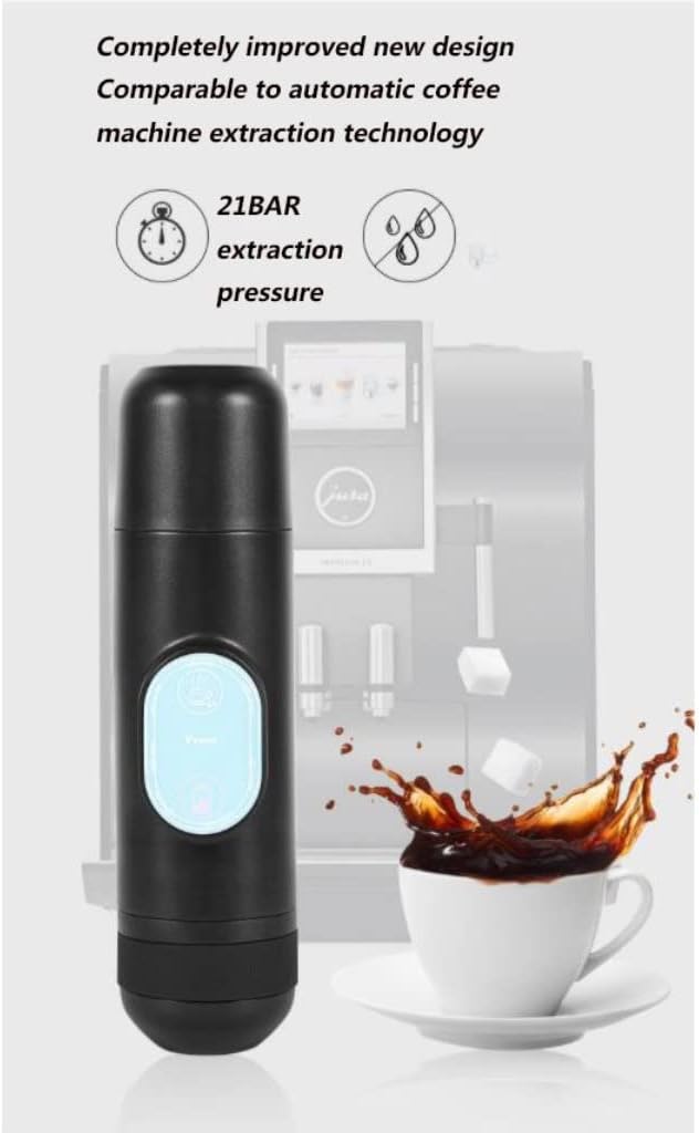 Electric Portable Coffee Machine Black Ground Coffee Capsules Mini Espresso USB Rechargeable Coffee Machine