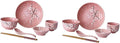 Floral Dinnerware Set Porcelain Dinnerware Set Pink Cutlery Japanese Plates Elegant Kit