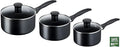 Tefal Cookware Set Saucepans Induction Black 3 Pc Set