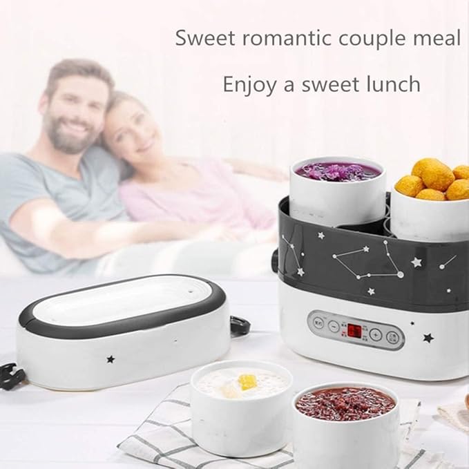Rice Cooker Smart Electric Lunch Box Small Rice Cooker Double Layer Automatic Heating Ceramic Liner Smart Touch Appointment Timing