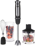 TOEWOE Hand Blender 4 In 1 Immersion Blender Stick Blender with 500ml Food Grinder 600ml Container Chopper 13 Speed 304 Stainless Steel Blades BPA-Free Kitchen Tool