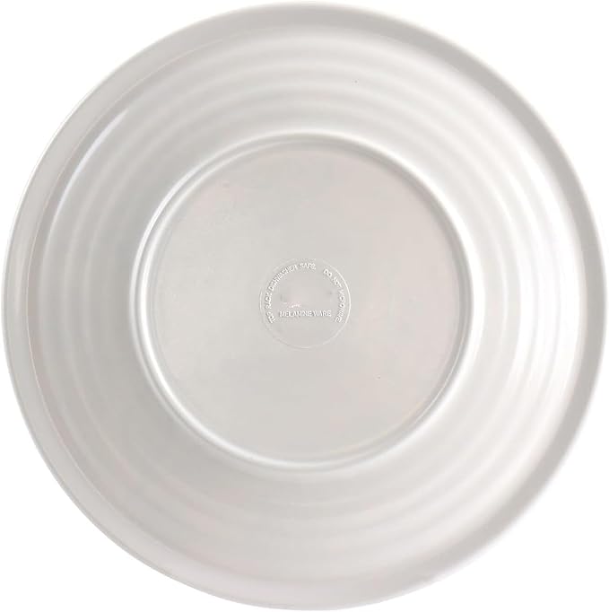 12 Piece Melamine Dinnerware Set – Shatterproof Mandala Plates and Bowls with Ribbed Texture – Lightweight Outdoor &amp Indoor Dish Set Dishwasher Safe