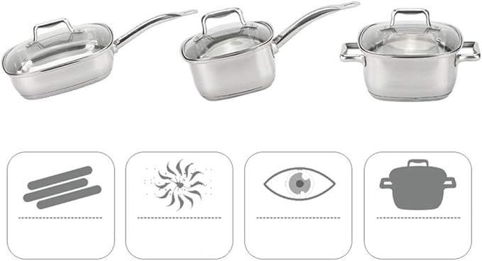 Cookware Set Soup Pots Stainless Steel Milk Pot Frying Pan Cooking Pot Set Induction Cooker Kitchen Pots and Pans Nonstick Pan