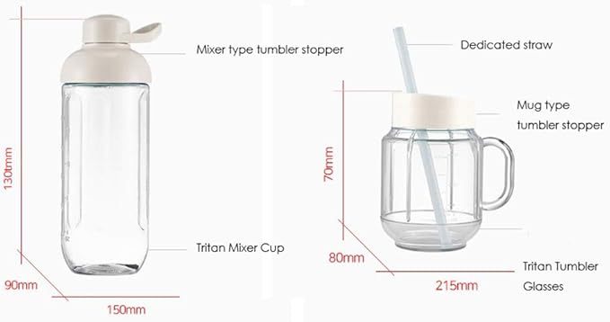 Retro Mini Blender Tritan BPA BPA Free Jar Smoothie Ice Crush Blender 600mL Capacity 220v Cream Color
