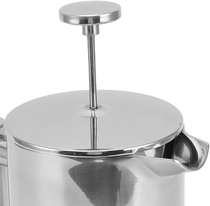 French Press Coffee Maker Stainless Steel Double Wall Teapot Hand Brewed Coffee Press with Filter Screen Ideal for Home Office Camping &amp Travel (350ml)