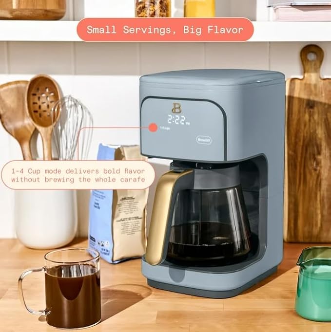 Beauti Coffee Maker 12 cup Programmable Brewing Versatility Advanced Programming 1200 W Keep Warm mode (Cornflower Blue)