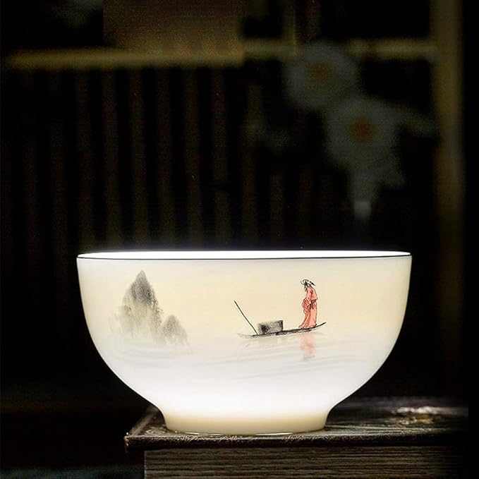 Dinnerware Sets Plates and Bowl Sets Dinnerware Set Porcelain Tableware Bone China Porcelain - White Series Ink Painting Landscape Series-Lake 56 Pieces For10