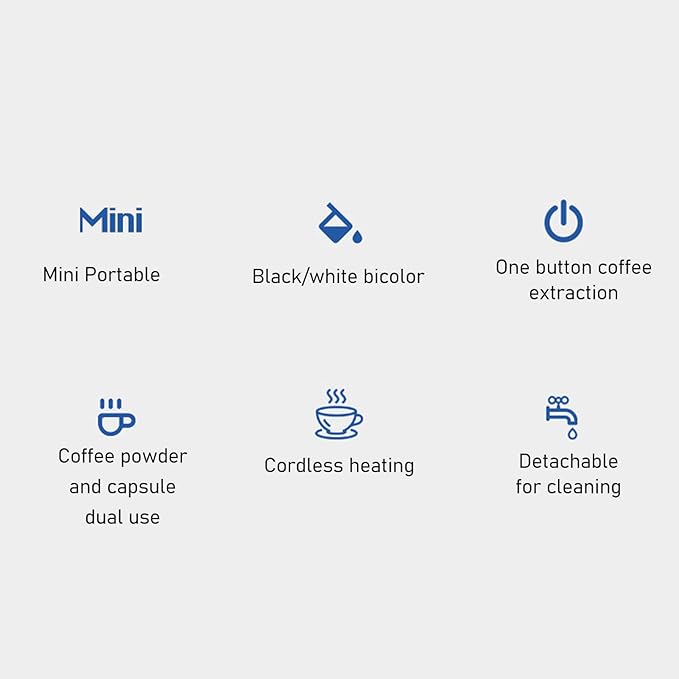 Portable Espresso Machine Travel Coffee Maker Compatible with NS Capsule &amp Ground Coffee Manually Operated Portable Espresso Maker for Home Office Camping