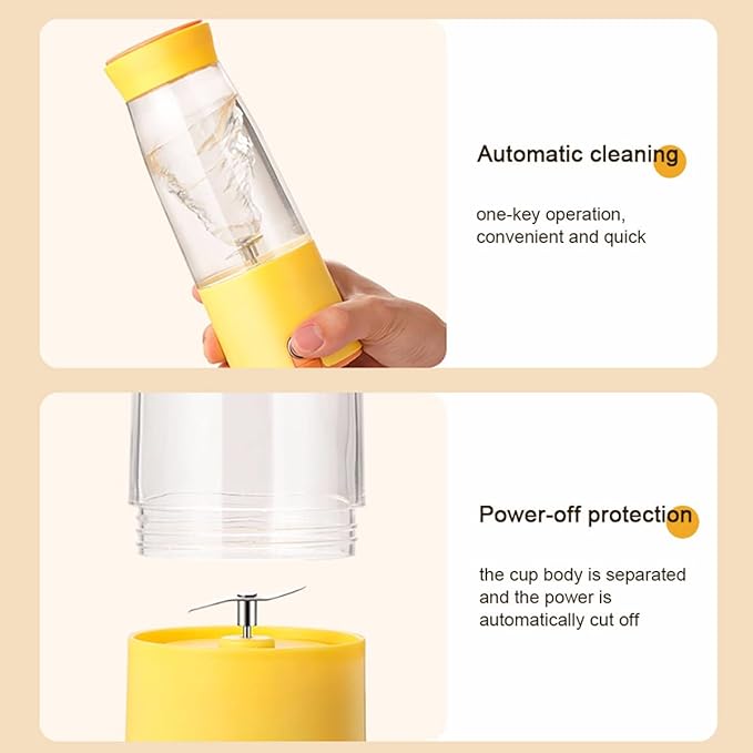 Portable BlenderUSB Rechargeable Personal Mixer for Juice and Shakes Mini Blender with Two Blades for TravelGym and More