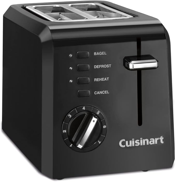 Cuisinart DCC-3200BKSP1 Perfectemp 14 Cup Progammable with Glass Carafe Coffee Maker Black Stainless Steel &amp CPT-122BK 2-Slice Compact Plastic Toaster Black