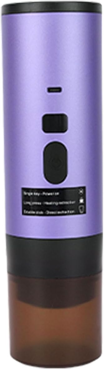 Portable Coffee Machine 7800mAh Battery Coffee Brewer Automatic Maker with Digital Display Ideal for Outdoor Travel Camping Home &amp Office (Violet)