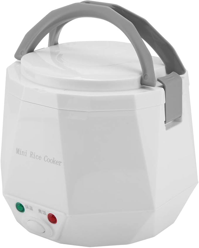 1.3 Liter Portable Car Electric Rice Cooker Food Steamer 12V 100W Portable Electric Rice Cooker Electric Rice Cooker Electric Food Steamer Car Steamer for Coach Travel Camping (White)