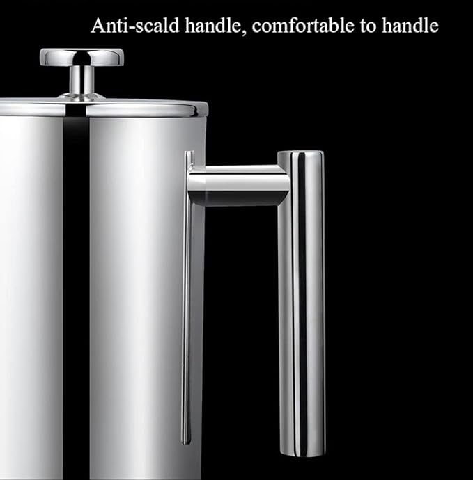 Stainless Steel French Press Coffee Maker 800 ml Double Wall Metal Insulation Coffee Press &ampTea Brewer Easy Clean And Easy Press Strong Quality Coffee Press (Size : 800ml)