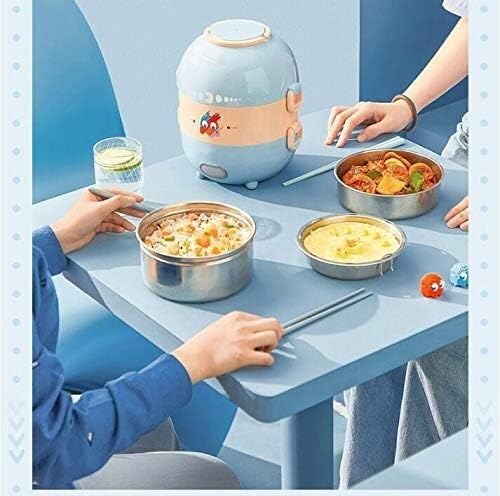Rice Cooker Portable Mini Electric Rice Cooker Lunch Meals Heating Box Multi Cooker with Stainless Steel Inner for Travel Business Trip