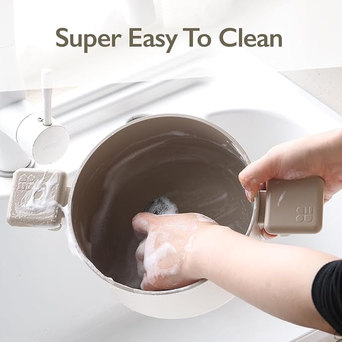 Chou Chou Kitchen Essential 6-Pieces Cookware Set with Lid Healthy Cooking Ceramic Coating 7 Saucepan 8 Casserole 9.5 Low Pot Induction Compatible Kitchenware Made in Korea