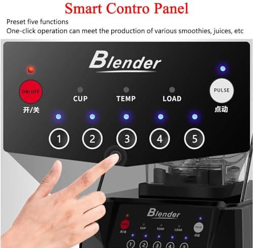 Super Quiet Commercial Blender with Soundproof Enclosure Heavy Duty Ice Crushing Machine Self-Cleaning 4D Blades Professional Smoothie Maker 2 Crushed Cups Included