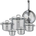 ELO 9698350 6-Piece Cookware Set 1 Frying Pan 28 cm and 5 Saucepans 12 14 16 20 and 26 cm Elo Profi Citrine Stainless Steel Induction