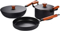 3 PC Household Iron Pot Cooking Soup Sturdy Uncoated Non-stick Cookware for Store Camping Kitchen Home