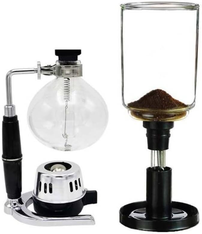 Syphon Coffee Brewer Coffee Maker Alcohol Lamp Siphon Coffee Maker High Temperature Resistant Glass Coffee Maker 3/5 Serving Glass Coffee Maker (Size : 5 people capacity)