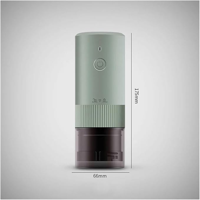 Portable Coffee Machine USB Charging Portable Small Coffee Bean Grinder Coffee Machine/Machine Coffee Bean Grinderfor Outdoor Travel Picnic(Light green)