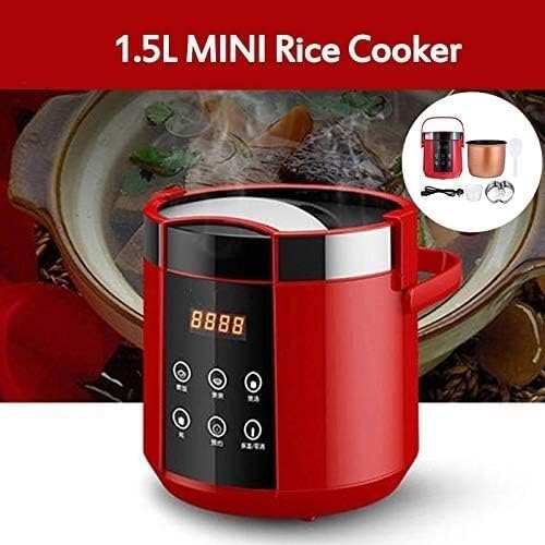 Rice Cooker 1.5L Electric Rice Cooker Mini 2 Layers Food Steamer Multifunction Meal Cooking Pot Fast Heating Lunch Box 24H Appointment(B)