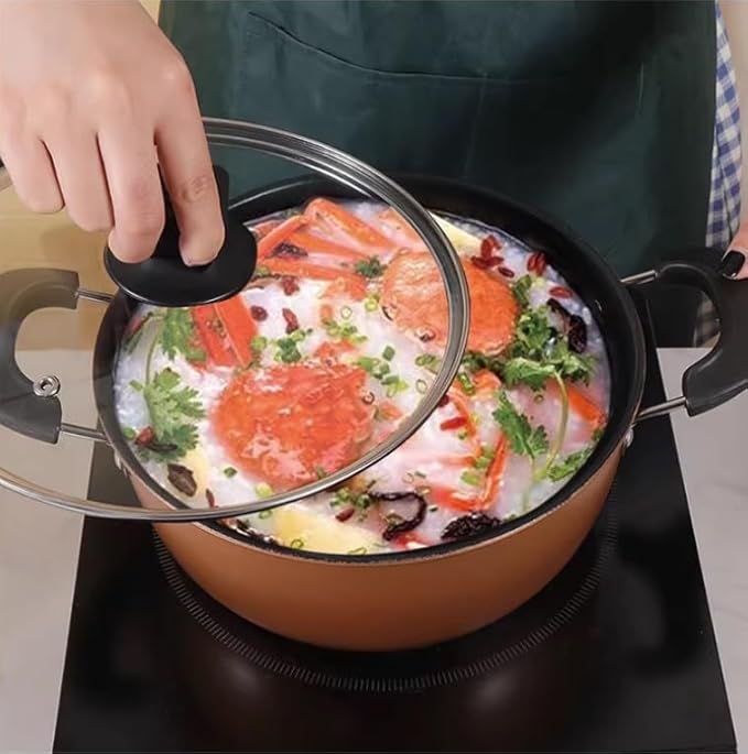 Kitchen Cooking Sets 3 Pcs Thicken Cooking Pot Soup Pot Nonstick Wok Milk Pot with Glass Lid Kitchen Supplies Cookware Sets