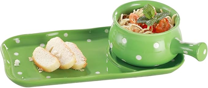 Elegant Ceramic Dinnerware Set with Serving Plates Soup Bowls &amp Cracker Holder - Durable Tableware for Family Meals Entertaining Guests Daily Use