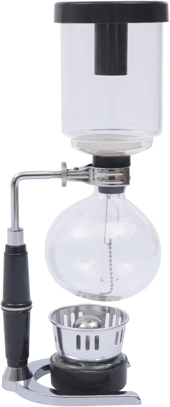 DYNAMI Siphon Coffee Maker500ml/0.13Gal Vacuum Coffee Brewer with Stainless Steel Base &amp Glass Potfor Home Barista Use